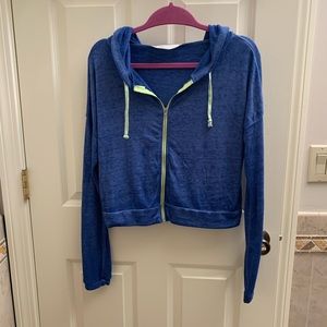 Blue cropped hoodie